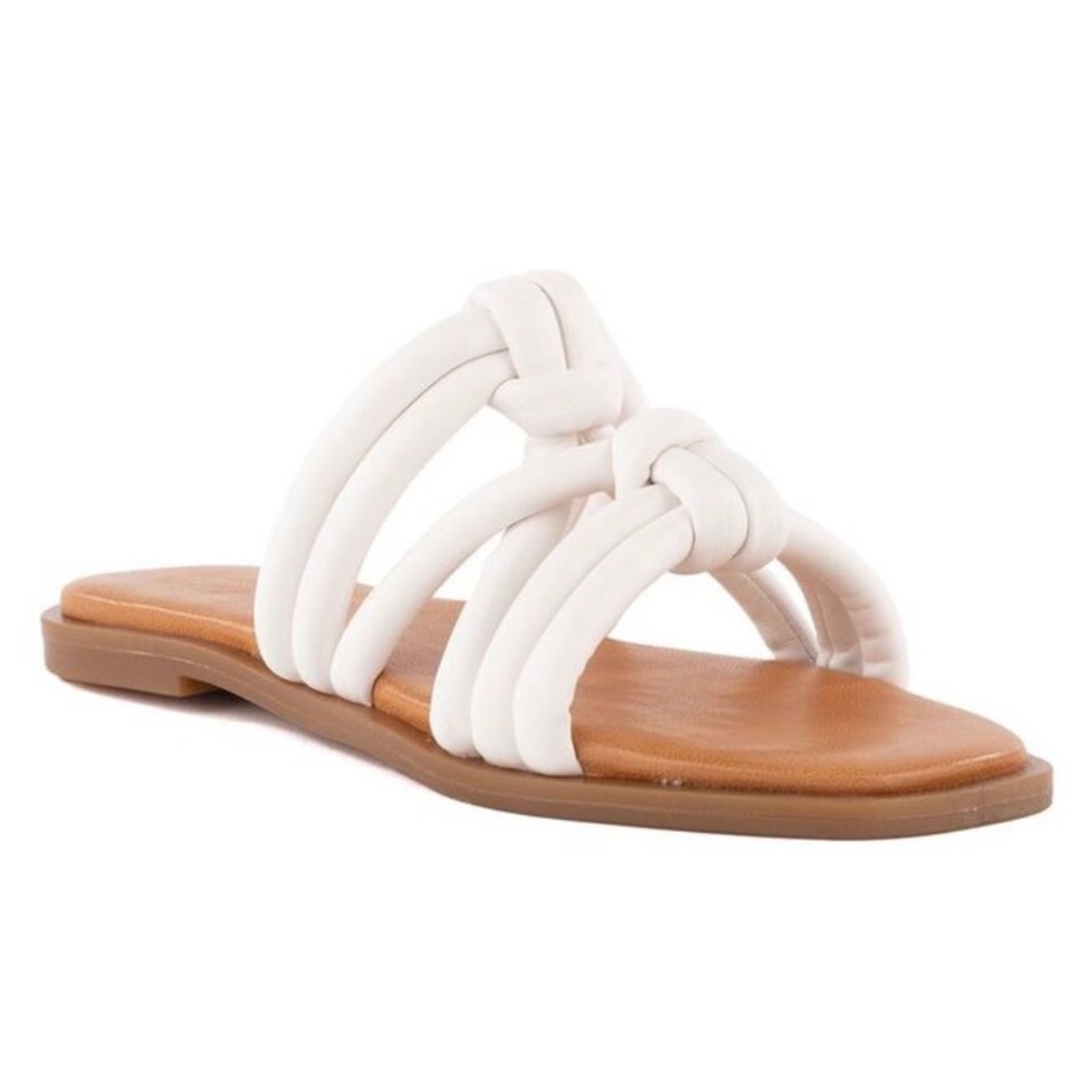Seychlles Sun Kissed Leather White Sandals Size 9